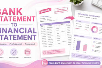 convert bank statement into financial statement