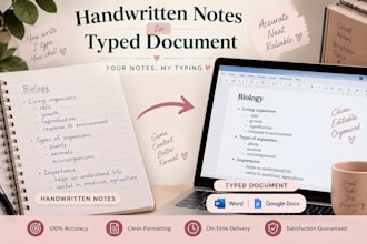 type handwritten notes into word or docs