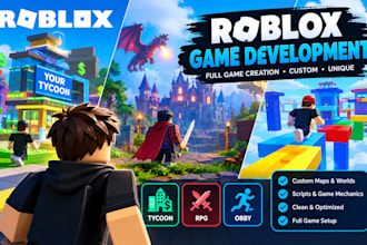 build roblox game develop roblox full game creation simulator, rpg, tycoon, obby