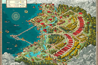 illustrate a creative vector map