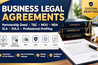 draft partnership deed, terms and conditions, mou, nda, sla and eula