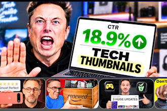 design professional tech and product review youtube thumbnails