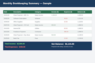 clean up and organize your business bookkeeping in excel