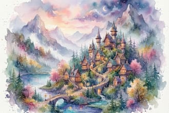 create watercolor and digital illustrations