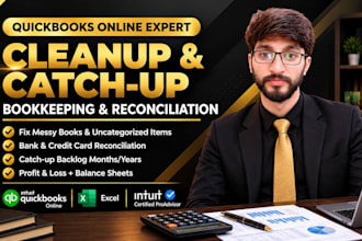 do quickbooks online cleanup, catch up bookkeeping and bank reconciliation
