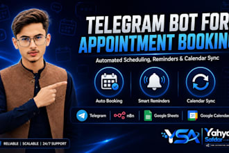 build a telegram bot for appointment booking and scheduling using n8n