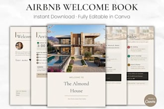 create a professional canva airbnb welcome book and vacation rental house manual