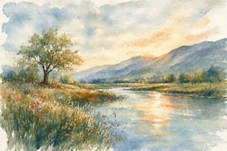 paint landscapes in watercolor