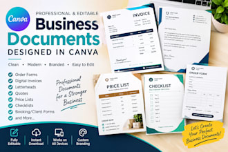 design editable canva order form digital invoice letterhead checklist quote list