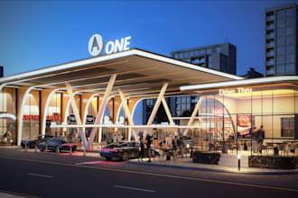 automatic 3d ev charging station,3d gas station, e trucks station,parking render