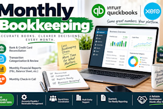 be your monthly bookkeeper in quickbooks or xero