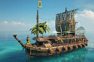 draw your boat or ship into a cartoon illustration