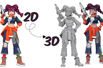 convert 2d images sketches drawings 3d models sculptures bas relief 3d printing