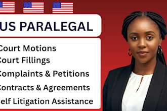 provide paralegal services, draft US legal documents