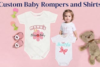 design custom baby onesies, rompers, and kids shirts