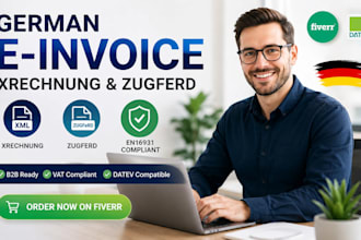 create german xrechnung zugferd en16931 e invoice XML PDF b2b vat datev rules