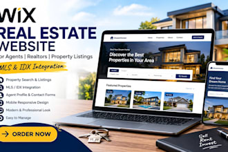 build morden real estate agent realtor website property listing ids mls in wix