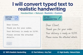 convert text to realistic neat handwriting