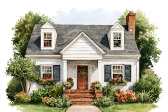 do an watercolor house portrait