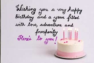 provide handwritten notes, letters and invitations