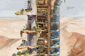 draw architectural sketches for building