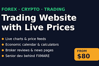build a forex crypto or trading website with live price charts