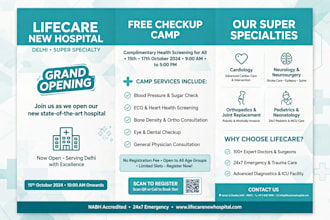 design modern flyer, school poster, and hospital brochure
