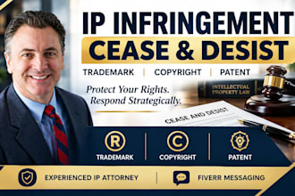 be your attorney for trademark, copyright, patent infringement cease and desist