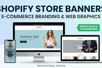 design custom shopify store banners, website graphics,