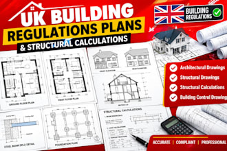 draw UK building regulations plans and structural calculations drawings