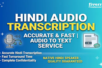 do accurate hindi audio transcription and hindi typing