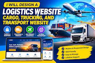design a logistics website, cargo, trucking, and transport website