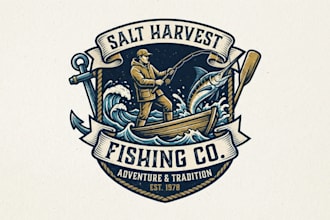 design a powerful and memorable fisherman logo