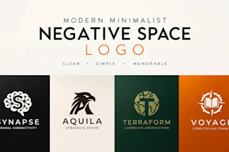 design a modern minimalist negative space business logo