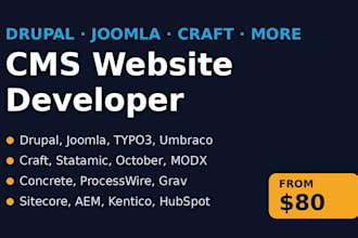build a cms website with drupal joomla strapi magento or any cms platform
