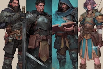 illustrate fantasy art creatures and characters