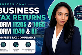 prepare your s corp partnership tax return form 1120s 1065 1040 and schedule k1
