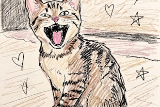 draw your pet badly as an ugly funny crayon portrait