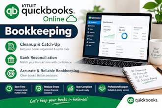 quickbooks online bookkeeping, cleanup and reconciliation