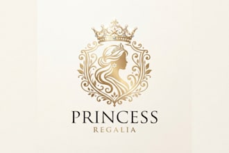 design a beautiful and elegant princess logo