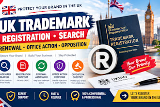 do UK trademark registration, trademark search renewal office action opposition