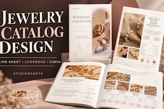 design a jewelry catalog or wholesale line sheet in canva
