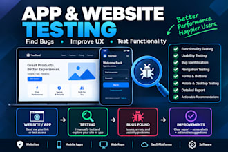 test your website or app for bugs usability and functionality