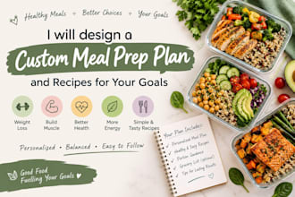 design a custom meal prep plan and recipes for your goals