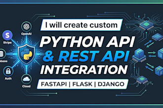 create python api, rest api integration and custom backend