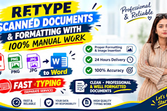 retype scanned PDF to word with formatting and data entry