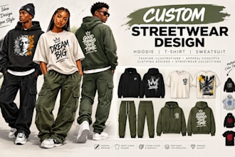 design hoodie tshirt streetwear sweatsuit clothing apparel fashion illustration