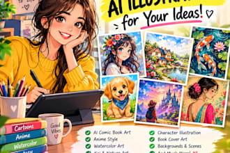 create ai comic book, illustrations any style