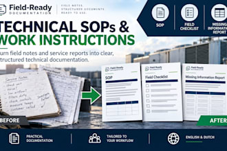 create technical sops and work instructions