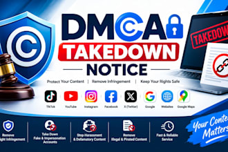 send dmca takedown notice to facebook instagram tiktok youtube under dmca